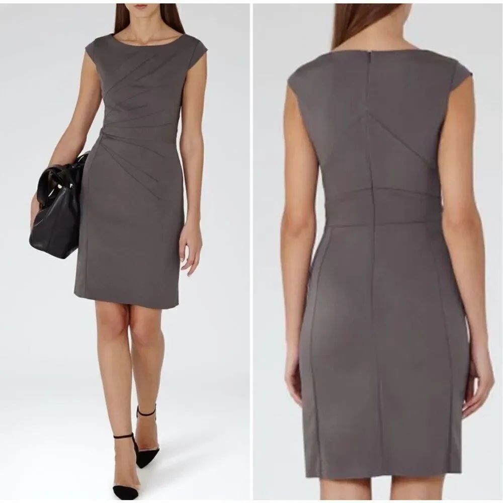 Reiss Fede Tailored Cap Sleeve Dress Lavender size 8